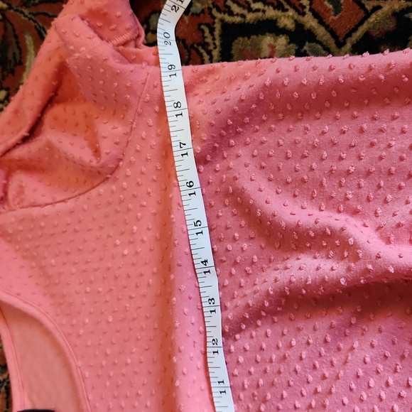 W5 Swiss Dot Front Tie Salmon Pink Top M - Picture 7 of 8